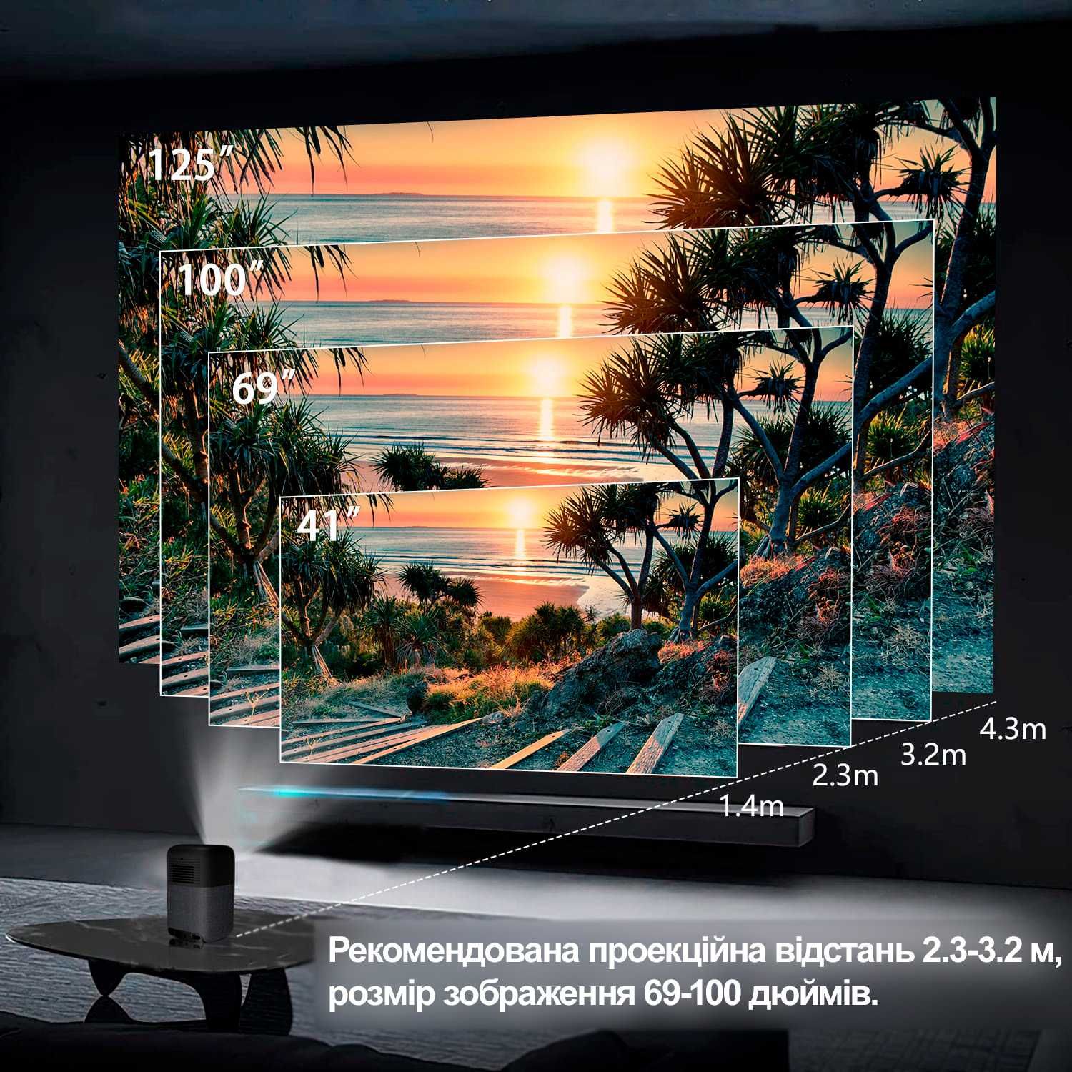 Кишеньковий LED проектор з акумулятором Alincoo S10 (*Київ*)