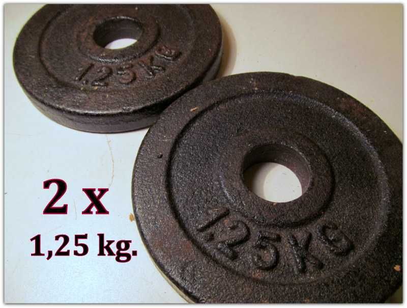 Obciążenie Żeliwne krążek Aran Sport 2 x 1,25 kg. 29 mm. używane