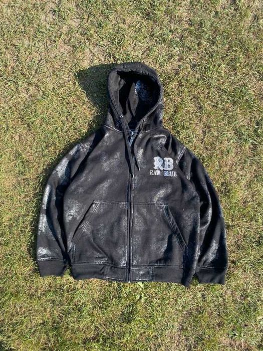 Bluza z kapturem hoodie zip Raw Blue rap hiphop swag jnco mass denim