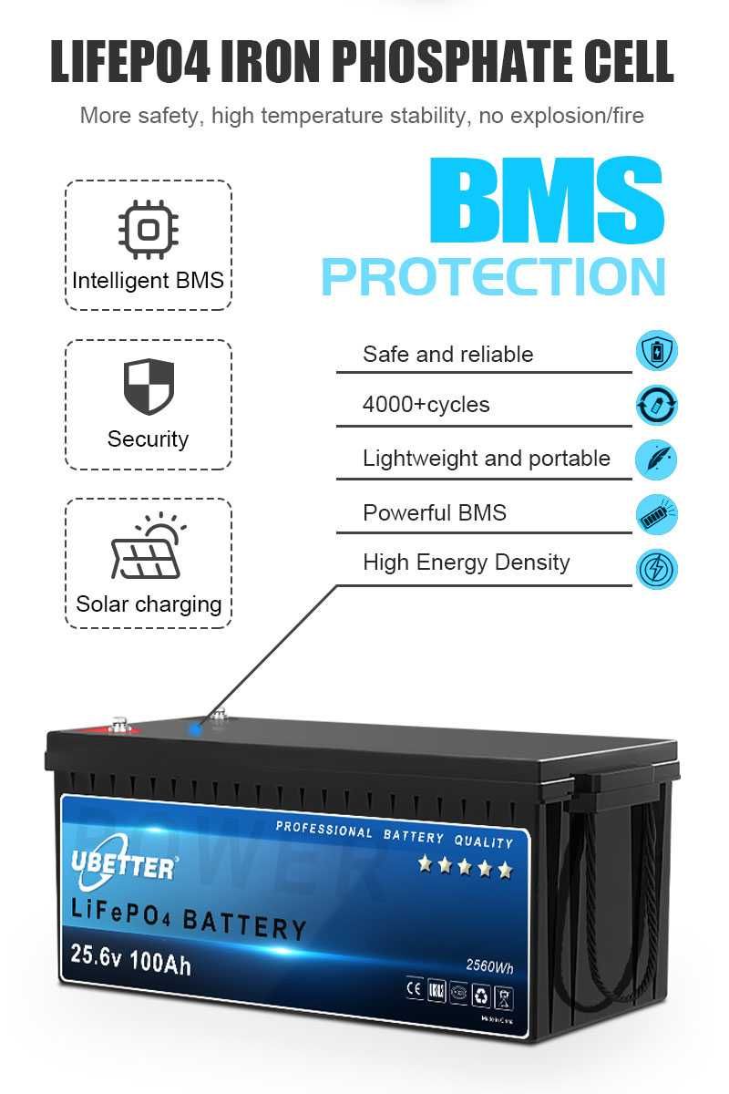 LiFePO4 akumulator litowy 25,6V 100Ah bank energii łodzie kamper BMS