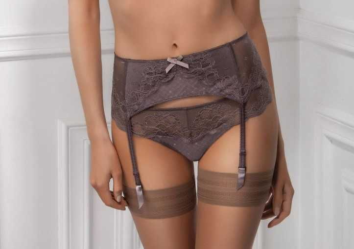 Jasmine Поясок для панчіх Kelly 7205/12 сірий/рожевий Серія PARIS