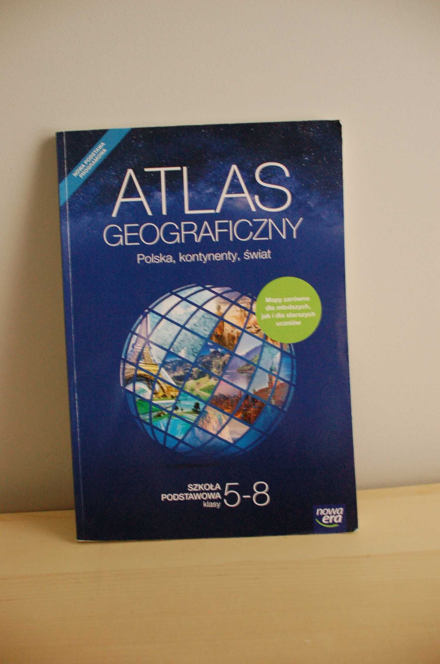 Atlas Geograficzny Polska, kontynenty, świat Nowa Era