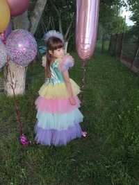 Сукня святкова для дівчинки,пишна, кольору радуги