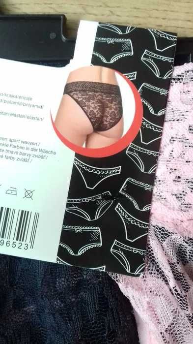 Majtki damskie koronkowe wysoki stan 2 sztuki rozmiar L