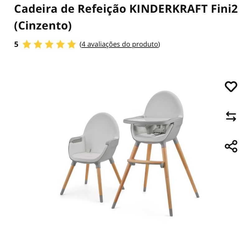 Cadeira Kinderkraft Fini2 cinzenta