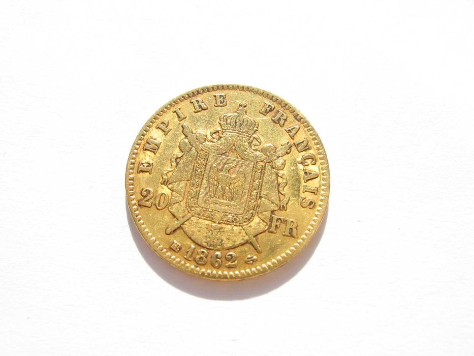 Золотая монета 20 Франков 1854г-6.42грамм-Франц.Республика-Наполеон 3