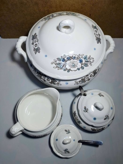 сервиз сливочник, супница, солонка, соусник сахарница фарфор барановка