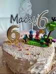 Toper na tort 6 lat Maciej z postacią Sonica, świeczka (6) gratis