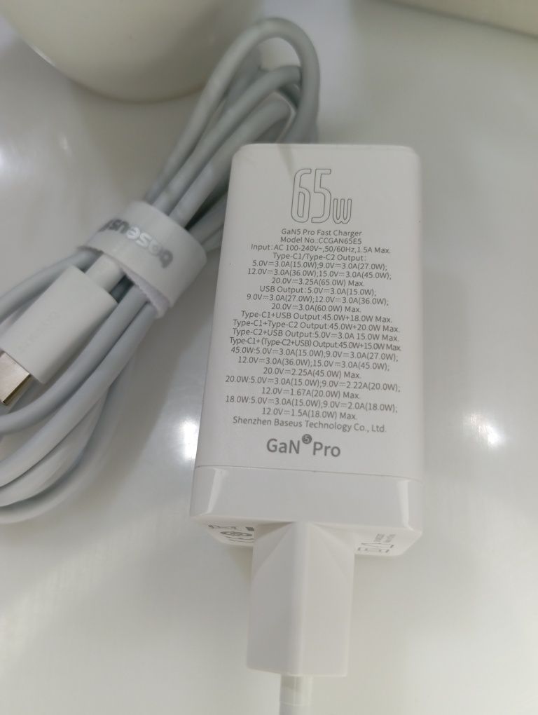 ‼️Зарядний‼️  Baseus GaN Pro 65w  блок питания/живлення Type-C USB‼️