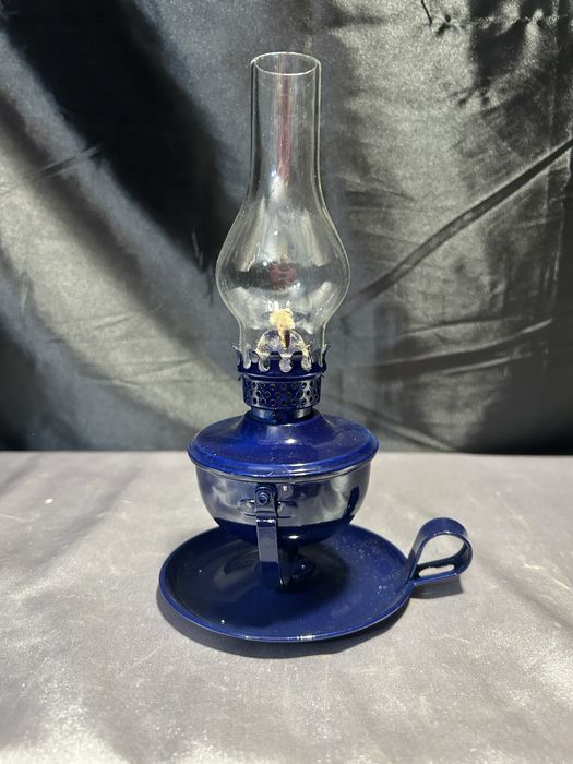Lampa Naftowa Jak Kaganek, Granatowa, Sprawna