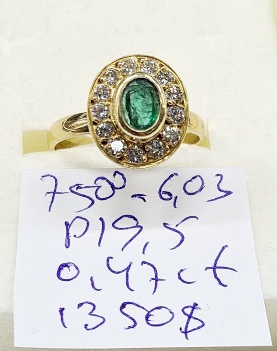Продам золотое кольца с изумрудом и бриллиантами производства СССР