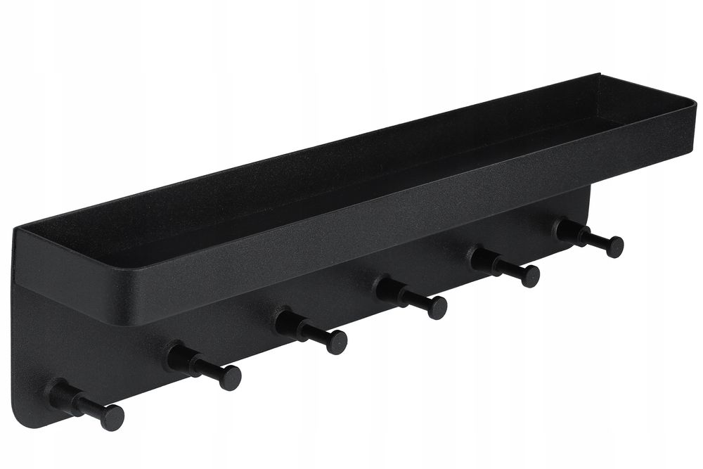 Ścienny uchwyt na klucze wieszak na ubrania półka 6 haczyk metal loft