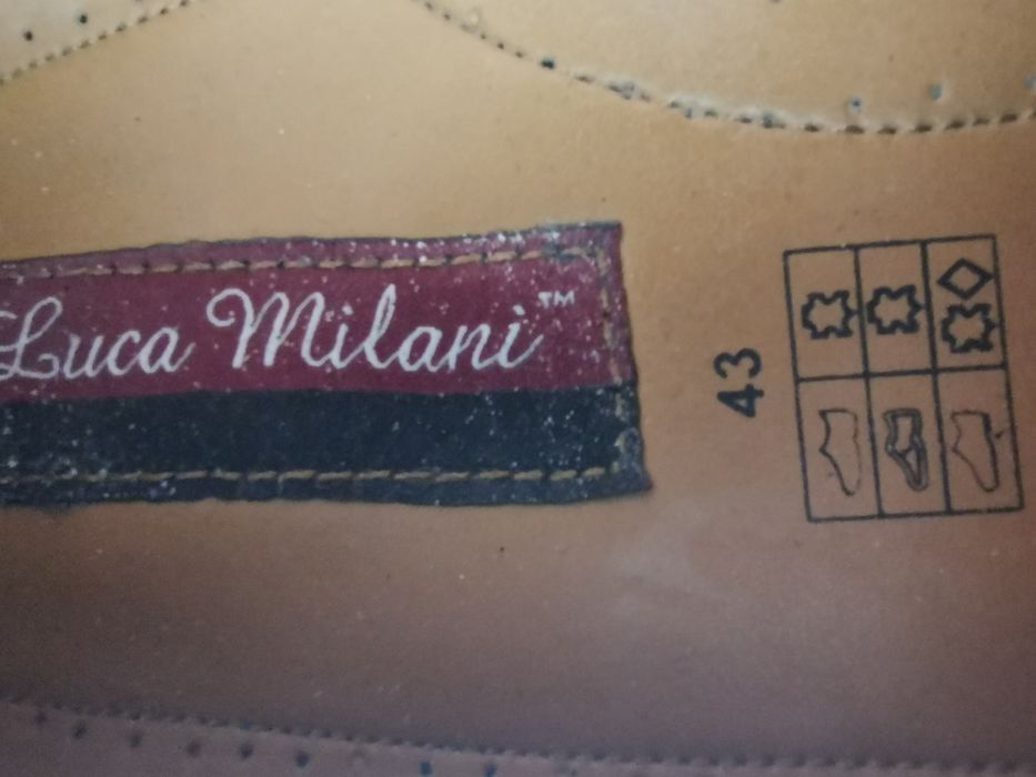 Buty meskie mokasyny skórzane firmy włoskiej Luca Milani  Rozmiar 43