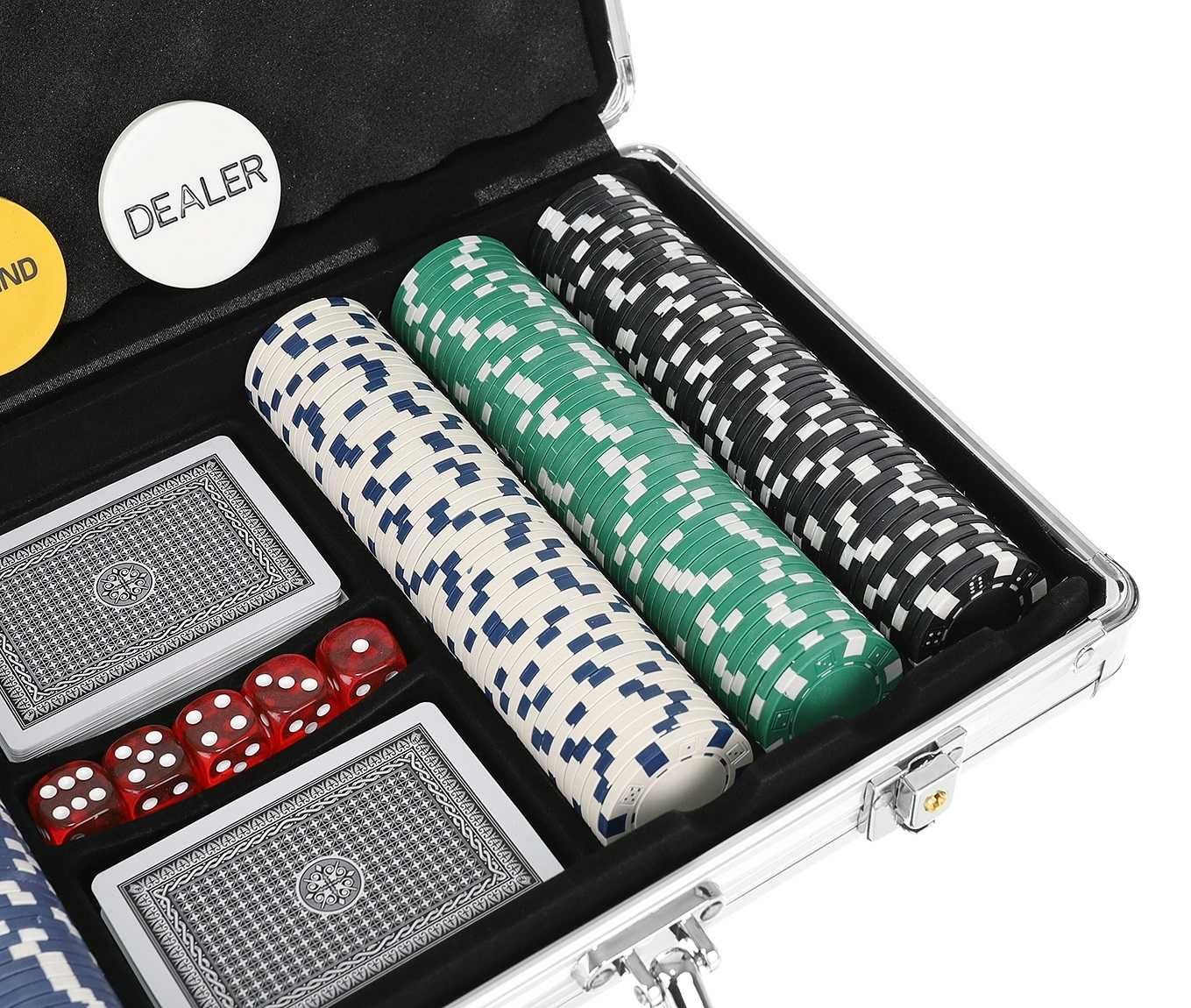 Poker Zestaw do Pokera 300 Żetonów Texas Walizka * Video-Play