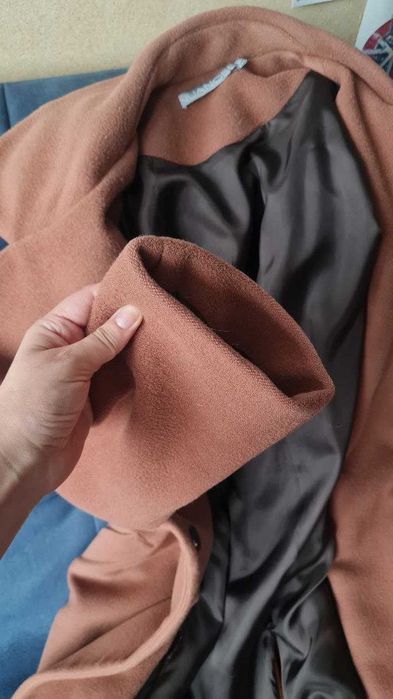 Кашемірове пальто халат nuances, супер склад, теракотовий колір