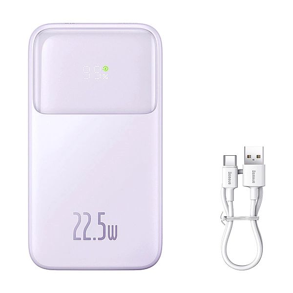 Powerbank Baseus Comet Series z wyświetlaczem 10000mAh 22.5W - fioleto