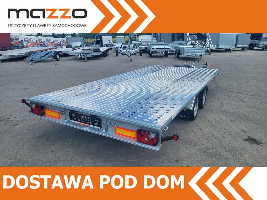 Niewiadów DOSTAWA Przyczepa Laweta MARS 500x210cm PLATFORMA idealna do przewozu aut, AMORTYZATORY, NAJAZDY, ZAPAS!  DMC 3t! BLACHA ALUMINIOWA Koło zapasowe Najazdy Tanie