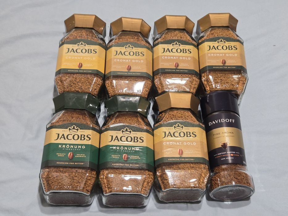 Kawa rozpuszczalna Jacobs Kronung, Cronat Gold i Davidoff t