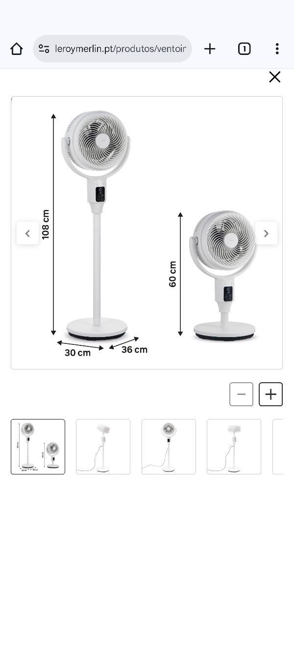 Ventoinha de pé EQUATION MIKE DC 24W 10 cm branco