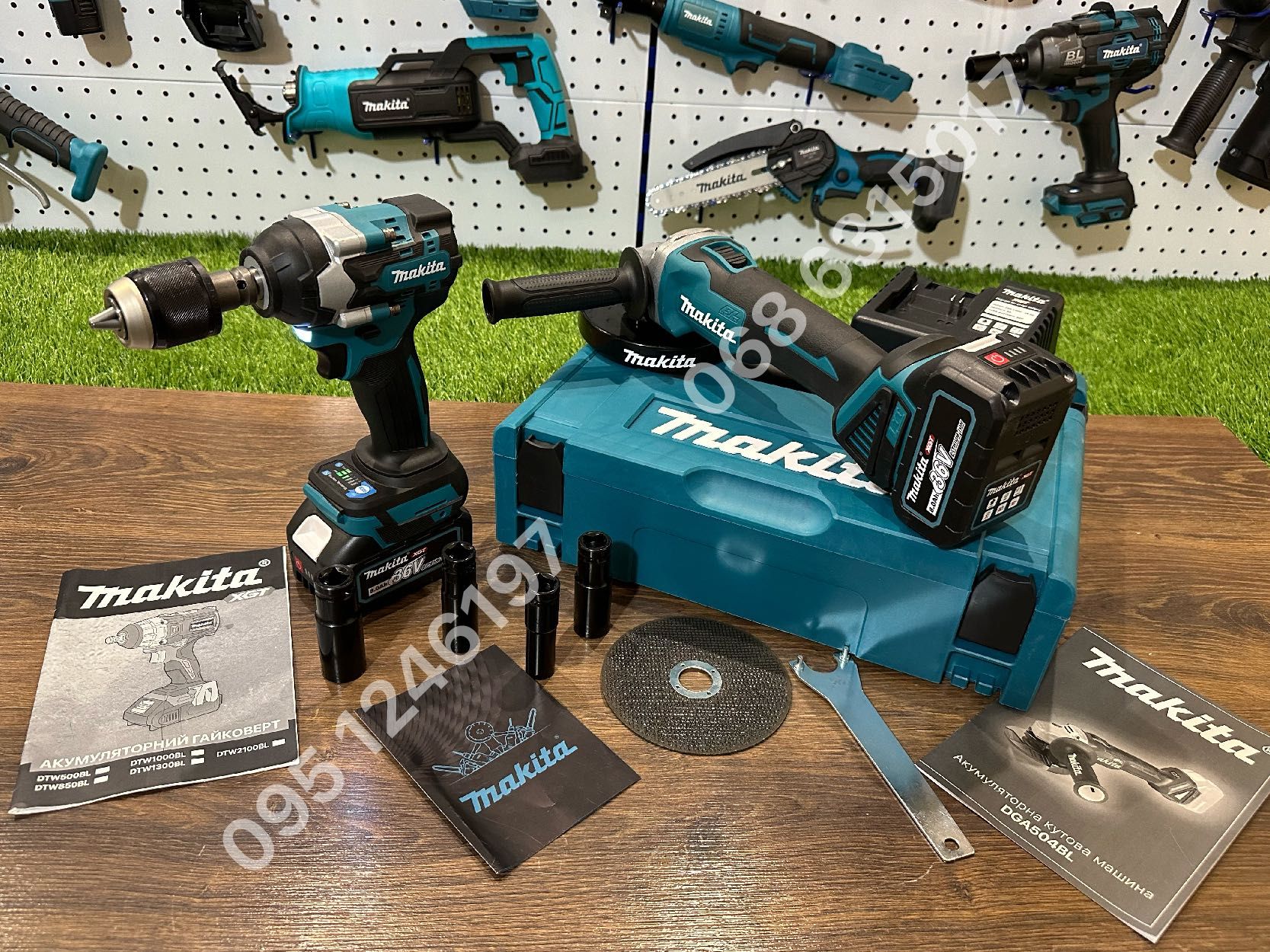 Набор 2/1 Makita Болгарка DGA511BL + Гайковерт DTW500BL с акб 36V 8Ah
