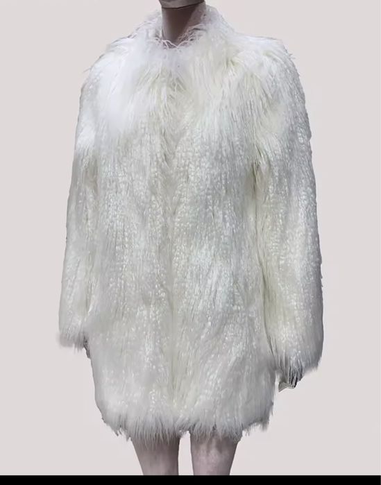 Kontantto kurtka futro biala lama xs-2xl nowosc