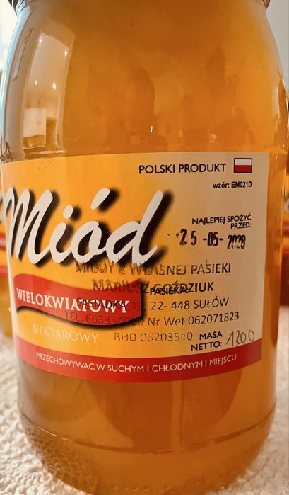 4 słoiki miodu wielokwiatowego