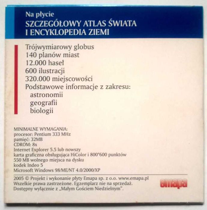 CD Mapa świata 3D Atlas encyklopedia ziemi NOWA WARTO