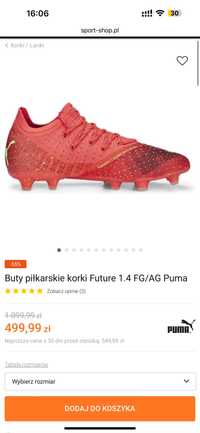 Buty piłkarskie korki Future 1.4 FG/AG Puma dla dzieci