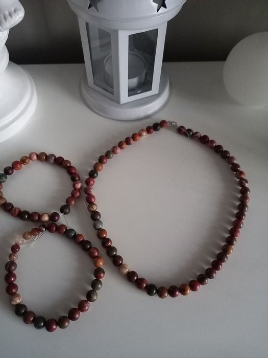 Рукоділля намисто браслети нат яшма Пікассо, є намистини нат каміння