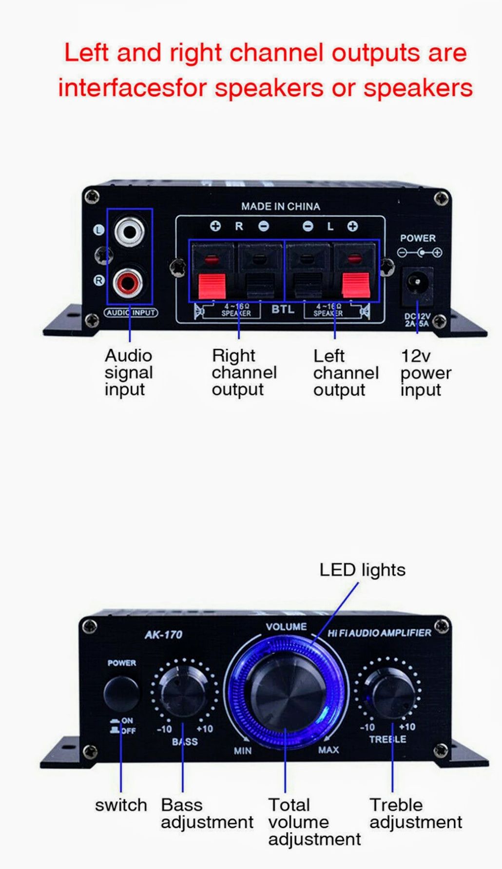 ALLOYSEED - hi-fi stereo mini-wzmacniacz BT 2x200WAT + zasilacz