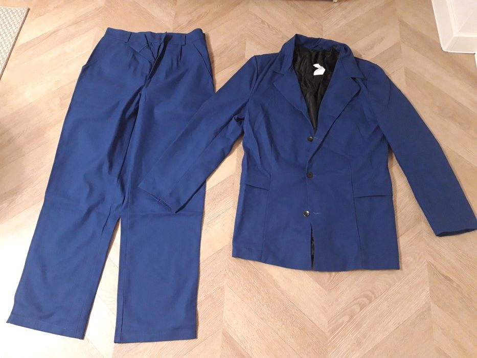 Ubranie robocze, drelich, szare i granatowe