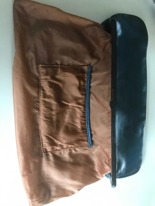 Torebka kopertówka niebieska, czarny zamek 39 x 21 cm