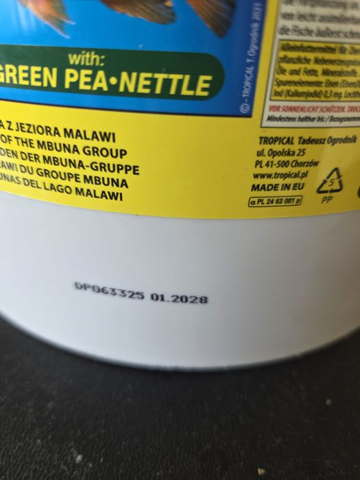 Pokarm dla rybek 1kg 5l malawi