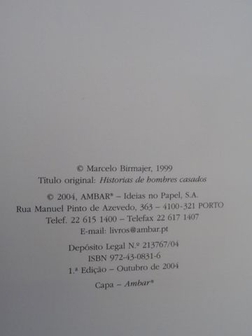 Histórias de Homens Casados de Marcelo Birmajer - 1ª Edição