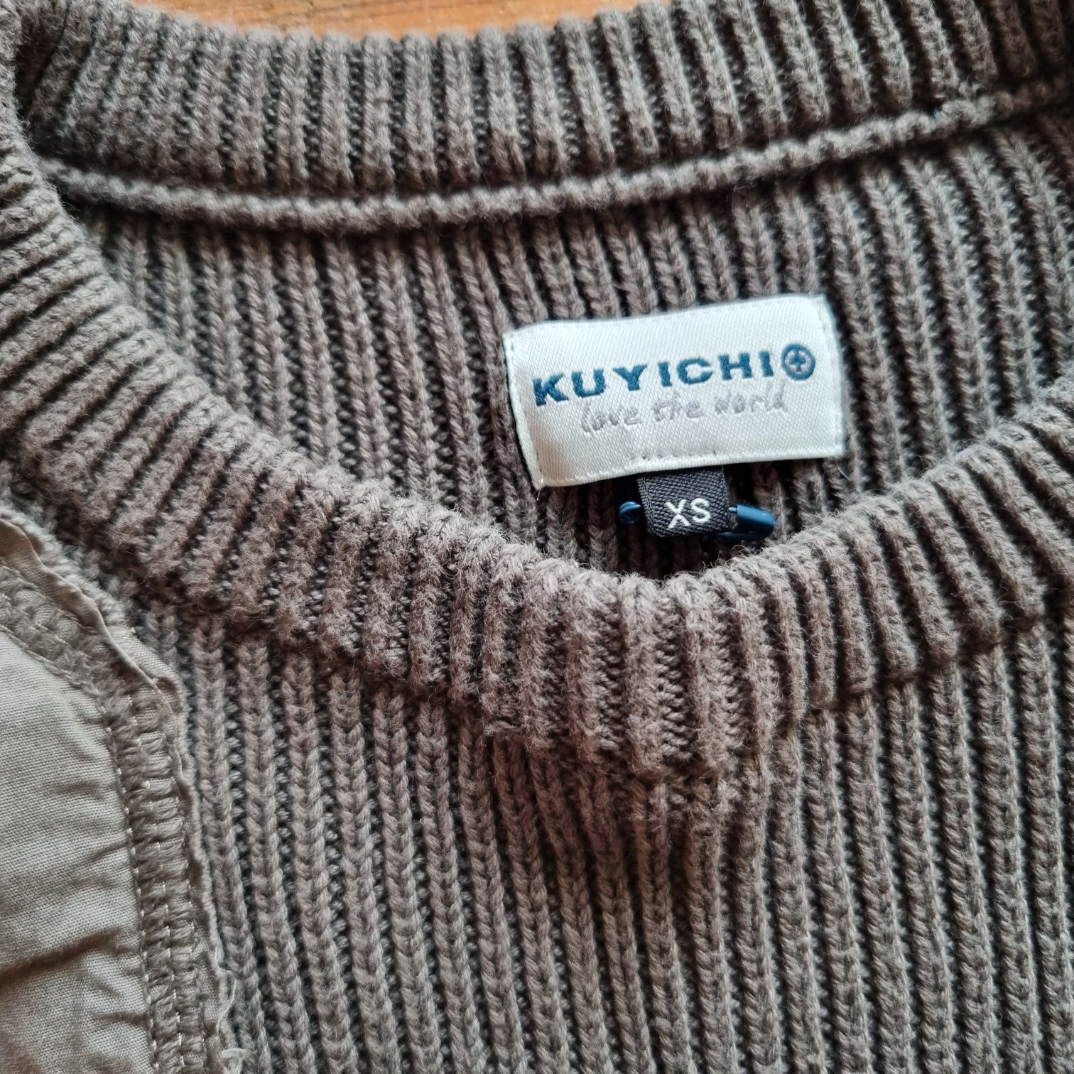 Sweter khaki S  170 cm z bawełny organicznej