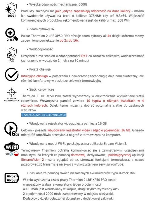 Celownik termowizyjny PULSAR Thermion 2 LRF XP50 PRO Warszawa