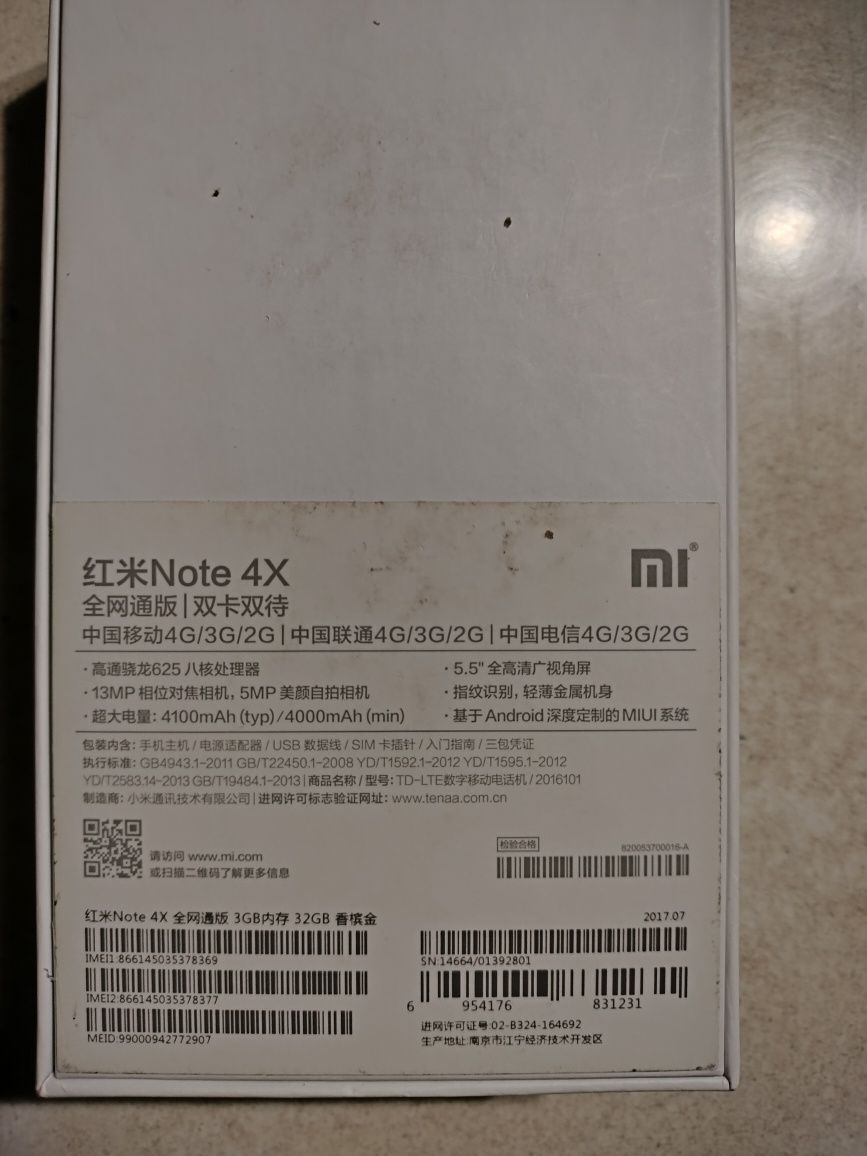 Xiaomi redmi Note x4