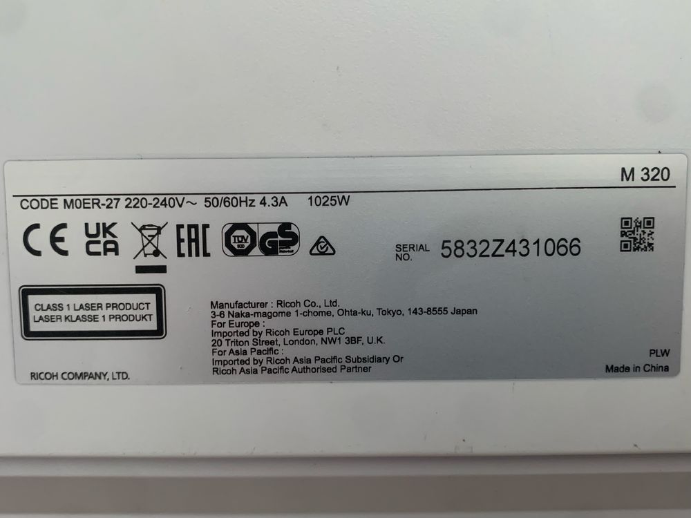 Ricoh M320 принтер Запчасти