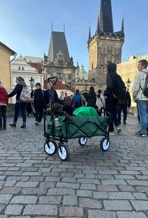 Mocny XXL 130L Wózek Turystyczny na Plażę Transportowy Składany Ogród