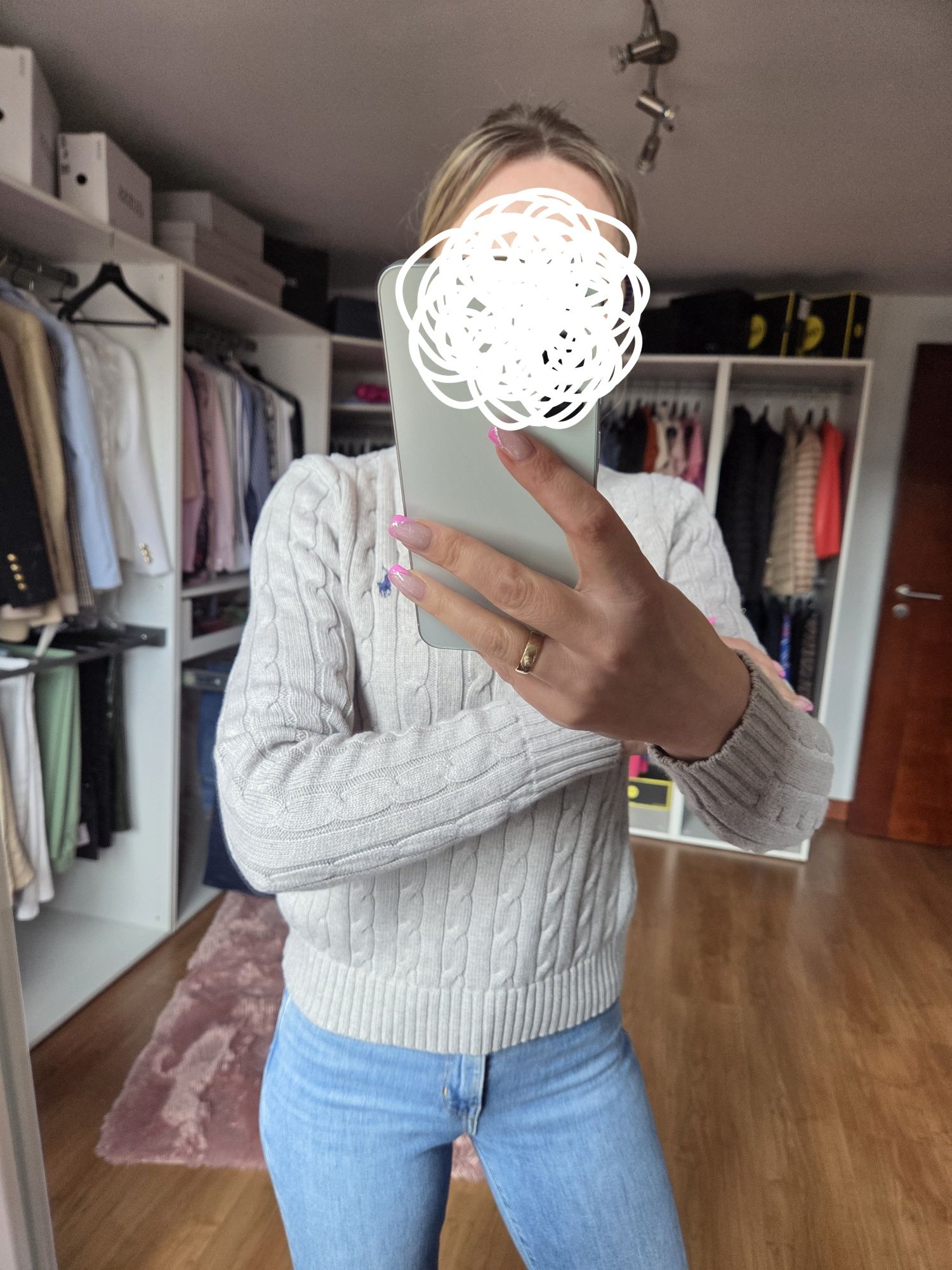 Sweterek Ralph Lauren warkocz s xs