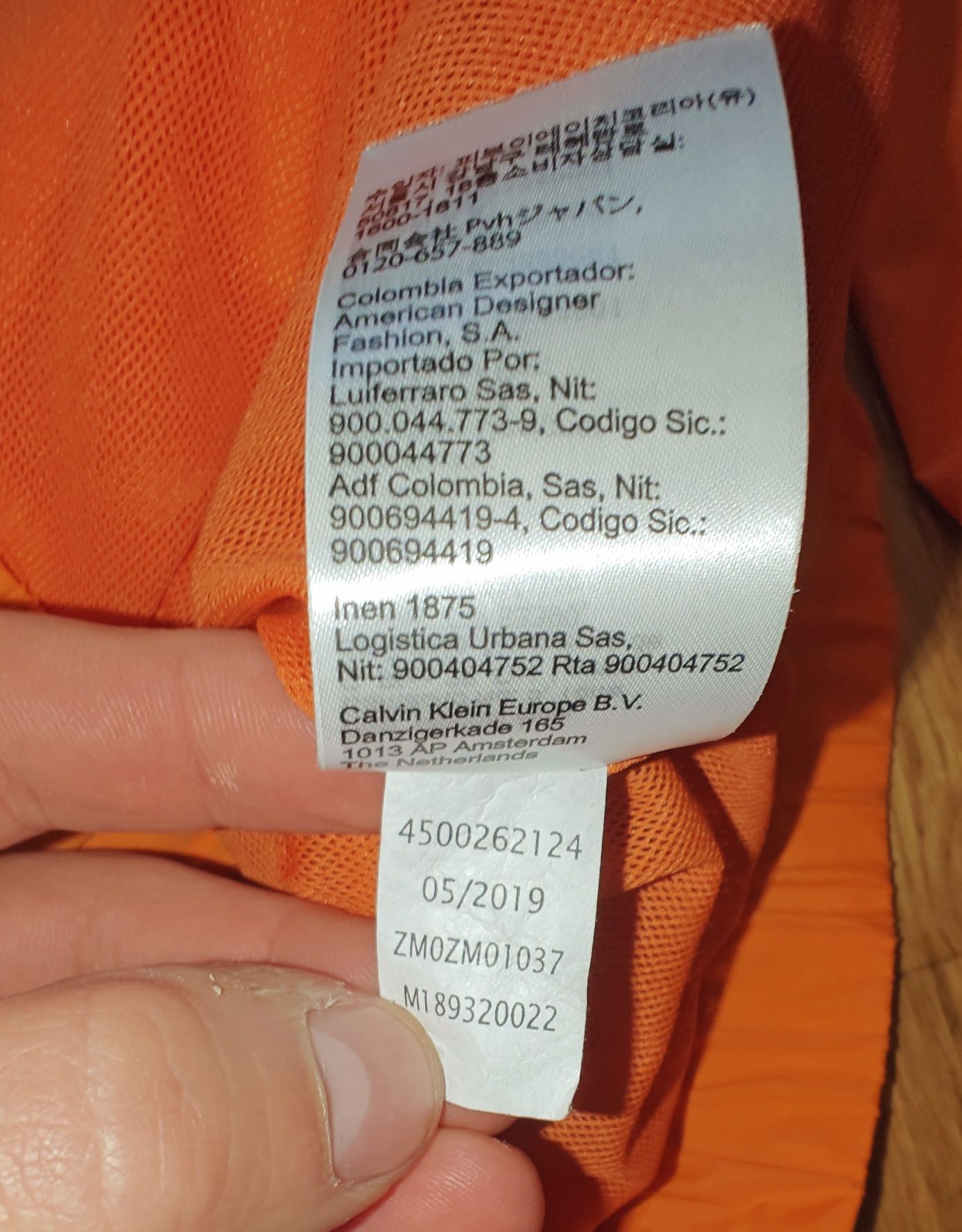 Świetna męska kurtka Calvin Klein Orange Jacket rozmiar S