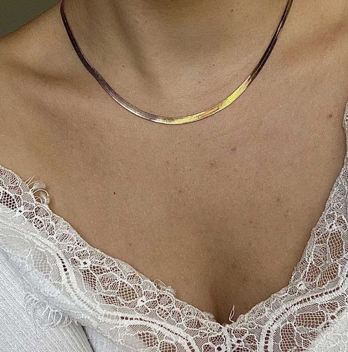 złoty naszyjnik wisiorek łańcuszek żmijka wąż choker stal