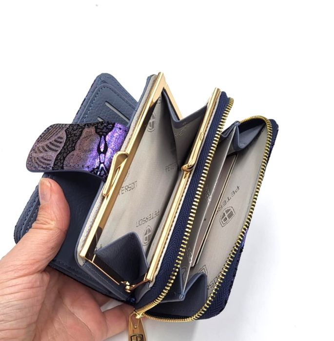 Portfel damski  PETERSON niebieskie motyle