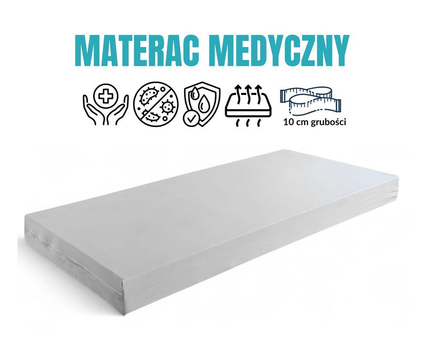 Materac medyczny rehabilitacyjny 90x200 cm antybakteryjny wodoodporny
