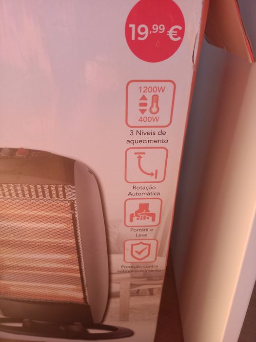 aquecedor halogenio 1200 w
veja os meus outros anuncios a ver se inter