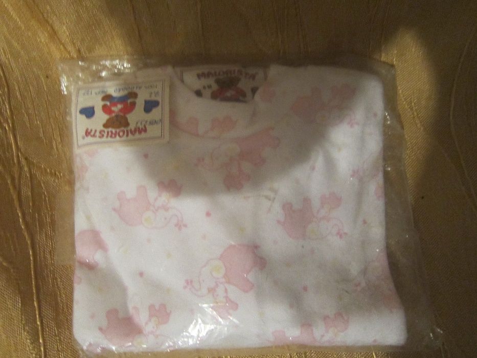 Pijama para bebe menina 100% Algodão branco e rosa 6 Meses NOVO