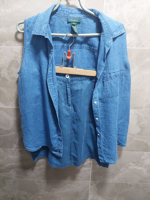 Лляний  жіночий  костюм