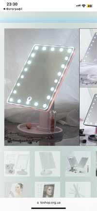 Дзеркало для макіяжу з 16 LED підсвічуванням Mirror White. Колір білий