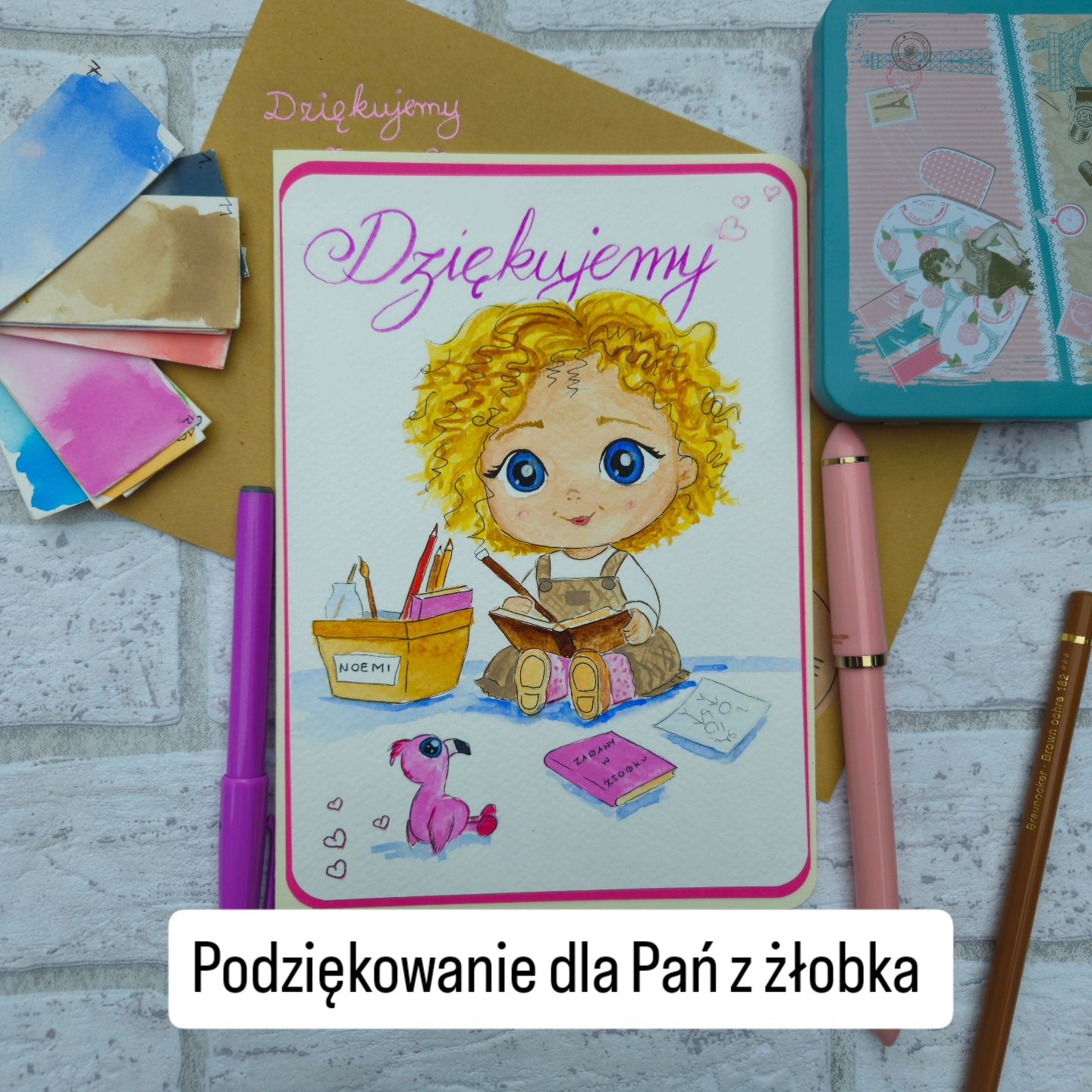 Personalizowana kartka urodzinowa pożegnanie z pracy chrzest ślub