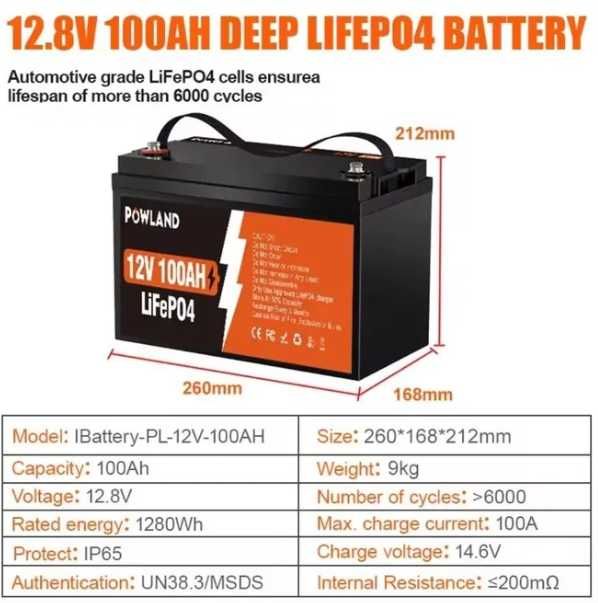 Акумулятор Lifepo4 12/100 а також 24/100 в НАЯВНОСТІ